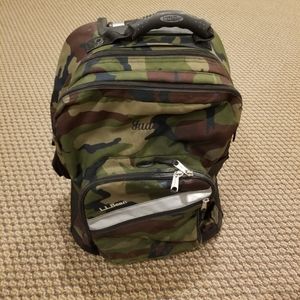 LL Bean Camouflage Rolling Backpack